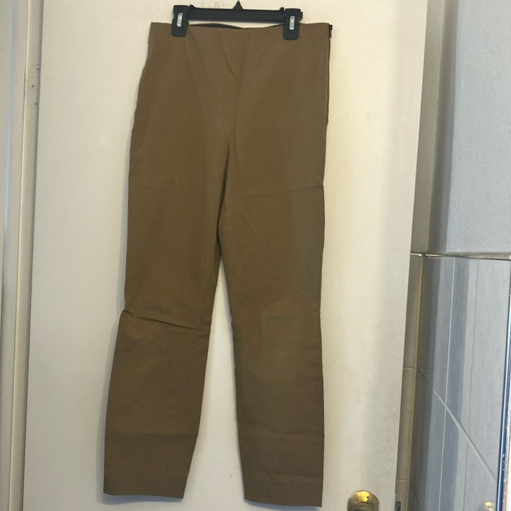 Everlane bi stretch work pant slim cropped leg cornstalk color size ladies 4